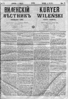Kuryer Wileński. Gazata urzędowa, polityczna i literacka 1861, No 9