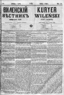Kuryer Wileński. Gazata urzędowa, polityczna i literacka 1861, No 18