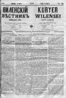 Kuryer Wileński. Gazata urzędowa, polityczna i literacka 1861, No 20