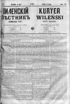 Kuryer Wileński. Gazata urzędowa, polityczna i literacka 1861, No 39