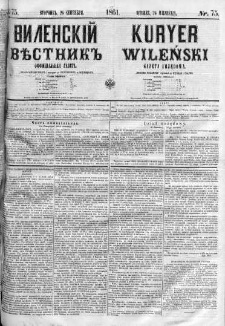 Kuryer Wileński. Gazata urzędowa, polityczna i literacka 1861, No 75