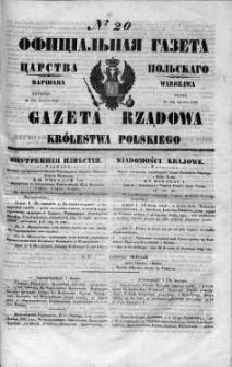Gazeta Rządowa Królestwa Polskiego 1848 I, No 20