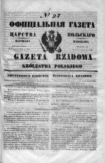 Gazeta Rządowa Królestwa Polskiego 1848 I, No 27