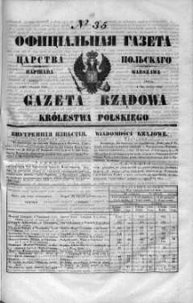 Gazeta Rządowa Królestwa Polskiego 1848 I, No 35