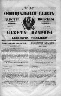 Gazeta Rządowa Królestwa Polskiego 1848 I, No 36