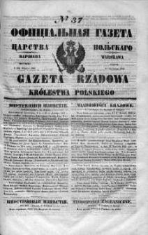 Gazeta Rządowa Królestwa Polskiego 1848 I, No 37