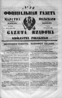 Gazeta Rządowa Królestwa Polskiego 1848 I, No 72