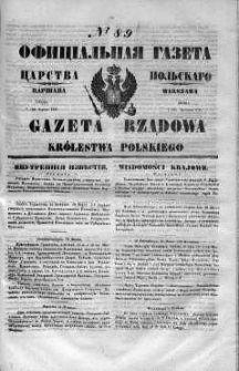 Gazeta Rządowa Królestwa Polskiego 1848 II, No 89
