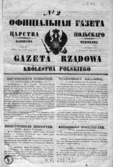 Gazeta Rządowa Królestwa Polskiego 1852 I, No 2
