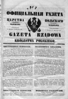 Gazeta Rządowa Królestwa Polskiego 1852 I, No 7