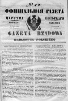 Gazeta Rządowa Królestwa Polskiego 1840 I, No 12