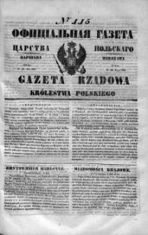 Gazeta Rządowa Królestwa Polskiego 1848 II, No 115