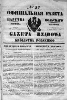 Gazeta Rządowa Królestwa Polskiego 1852 I, No 27