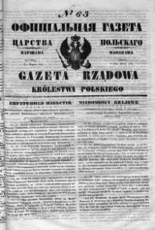Gazeta Rządowa Królestwa Polskiego 1852 I, No 63
