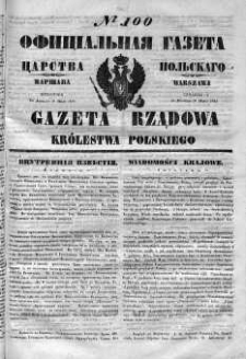 Gazeta Rządowa Królestwa Polskiego 1852 II, No 100