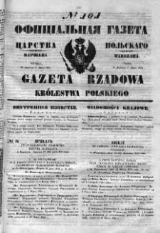 Gazeta Rządowa Królestwa Polskiego 1852 II, No 101