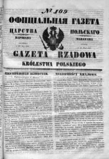 Gazeta Rządowa Królestwa Polskiego 1852 II, No 109