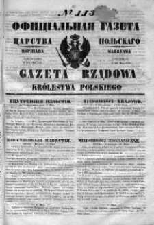 Gazeta Rządowa Królestwa Polskiego 1852 II, No 113