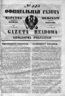 Gazeta Rządowa Królestwa Polskiego 1852 II, No 115