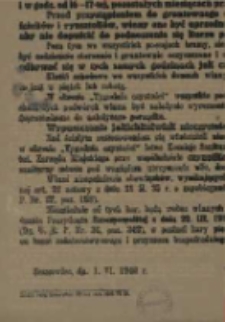 Zarządzenie w sprawie „Tygodnia Czystości” na obszarze miasta Sosnowca w okresie od 21-26 czerwca 1948 r.
