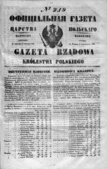 Gazeta Rządowa Królestwa Polskiego 1848 IV, No 219