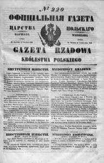 Gazeta Rządowa Królestwa Polskiego 1848 IV, No 220