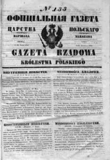 Gazeta Rządowa Królestwa Polskiego 1852 II, No 133