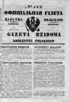 Gazeta Rządowa Królestwa Polskiego 1852 II, No 142