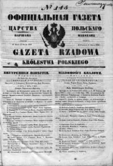 Gazeta Rządowa Królestwa Polskiego 1852 III, No 145