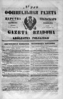 Gazeta Rządowa Królestwa Polskiego 1848 IV, No 240