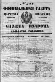 Gazeta Rządowa Królestwa Polskiego 1852 III, No 148
