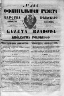 Gazeta Rządowa Królestwa Polskiego 1852 III, No 183