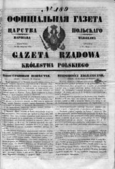 Gazeta Rządowa Królestwa Polskiego 1852 III, No 189