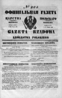 Gazeta Rządowa Królestwa Polskiego 1848 IV, No 265