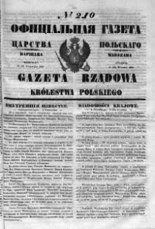 Gazeta Rządowa Królestwa Polskiego 1852 III, No 210
