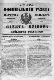 Gazeta Rządowa Królestwa Polskiego 1852 IV, No 223