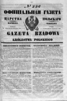 Gazeta Rządowa Królestwa Polskiego 1852 IV, No 226