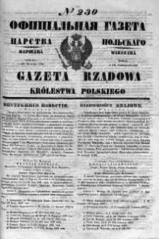 Gazeta Rządowa Królestwa Polskiego 1852 IV, No 230