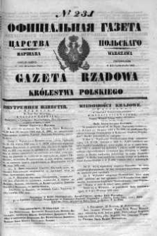 Gazeta Rządowa Królestwa Polskiego 1852 IV, No 231