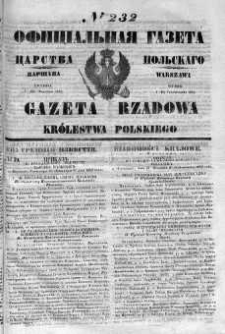Gazeta Rządowa Królestwa Polskiego 1852 IV, No 232