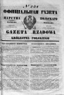 Gazeta Rządowa Królestwa Polskiego 1852 IV, No 234