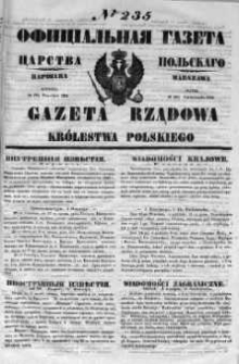 Gazeta Rządowa Królestwa Polskiego 1852 IV, No 235