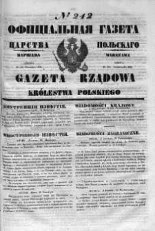 Gazeta Rządowa Królestwa Polskiego 1852 IV, No 242
