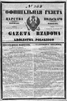 Gazeta Rządowa Królestwa Polskiego 1852 IV, No 252