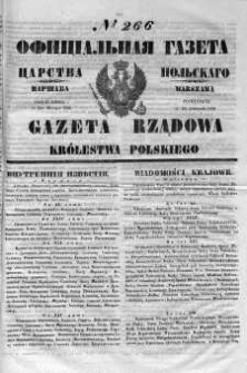 Gazeta Rządowa Królestwa Polskiego 1852 IV, No 266