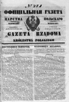 Gazeta Rządowa Królestwa Polskiego 1852 IV, No 271