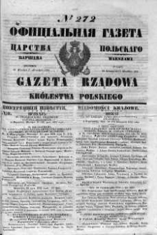 Gazeta Rządowa Królestwa Polskiego 1852 IV, No 272