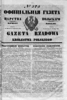 Gazeta Rządowa Królestwa Polskiego 1852 IV, No 275
