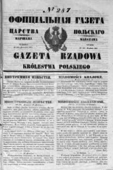 Gazeta Rządowa Królestwa Polskiego 1852 IV, No 287