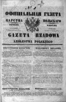 Gazeta Rządowa Królestwa Polskiego 1852 IV, No 1